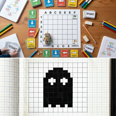 Pensiero Computazionale in Movimento: Mappe, Algoritmi e Pixel Art